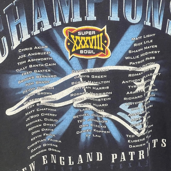 New England Patriots Super Bowl XXXVVIII Tee Size 2XL (Preowned) - Picture 6 of 12